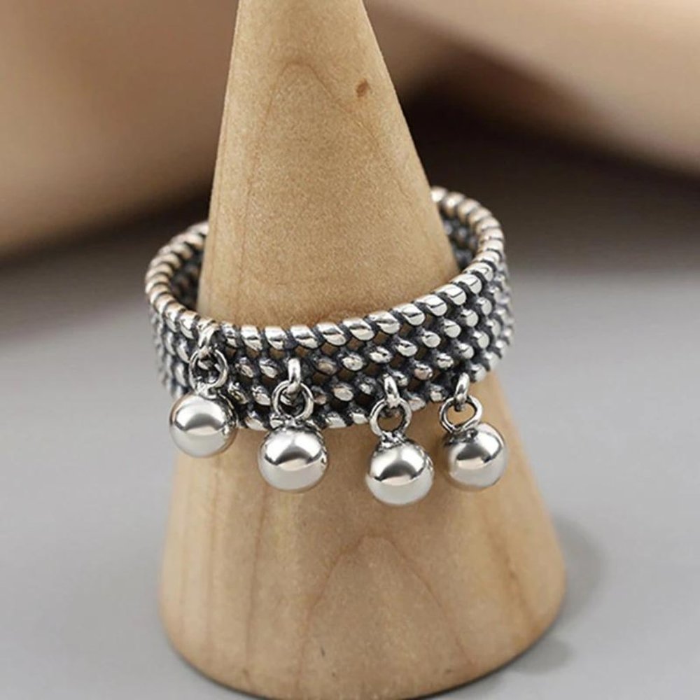 Silver Color Ring / Creative Beads Pendant Tassel Geometric / Jewelry Gifts